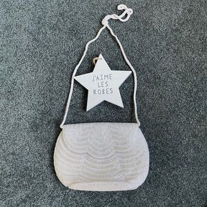 MAGID White Beaded Clutch/Shoulder Bag